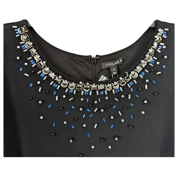 6th & LANE Lane Bryant NWT Embellished Black Maxi Dress Size 22 - Picture 7 of 9